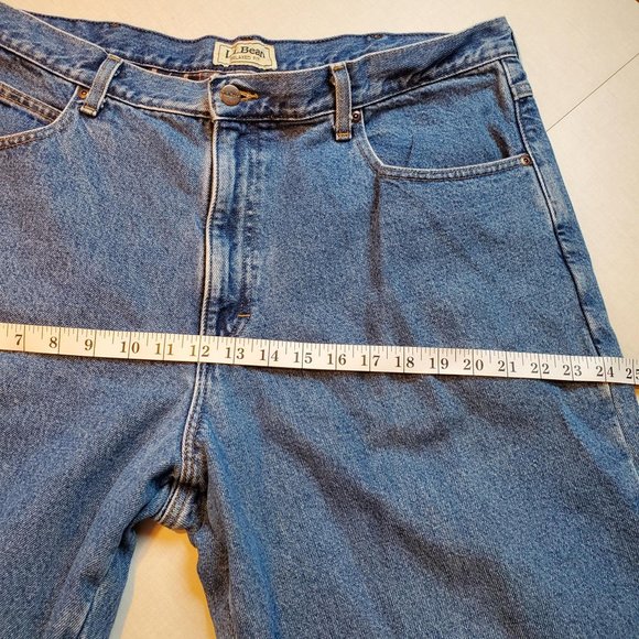 Vintage Men's L.L. Bean Relaxed Fit Flannel Plaid Lined Jeans 40x30 - Picture 15 of 15